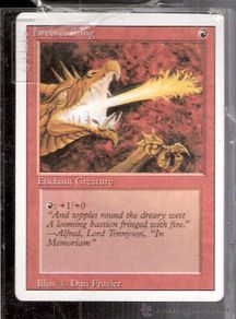 Trading Cards: Firebreathing. Enchant Creature. Magic. The Gathering. Deckmaster.
